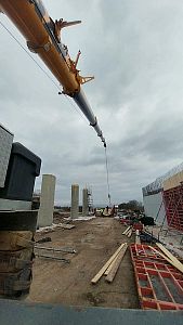 Manipulace s břemeny na obchvatu u Olomouce